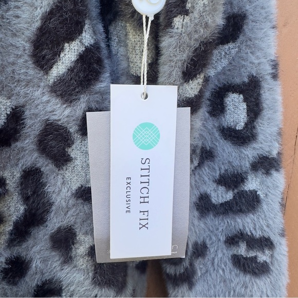 Evolution by Cyrus | NWT Size Small Slate Cheetah Fuzzy Cardi From Stitch Fix - Picture 16 of 16